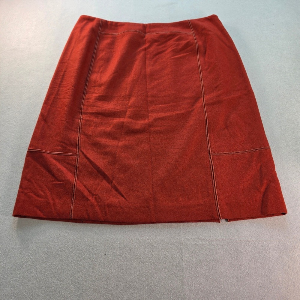 Harve Bernard 14P Rust Orange Wool A-Line Skirt Vintage Dark Academia Preppy